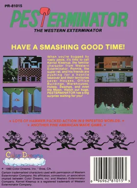 Pesterminator - The Western Exterminator (USA) (Unl) box cover back